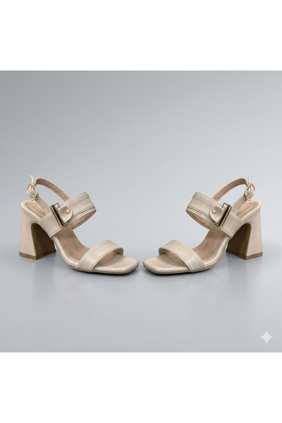 KİNDEP (İnna) Women's Heeled Sandals Beige