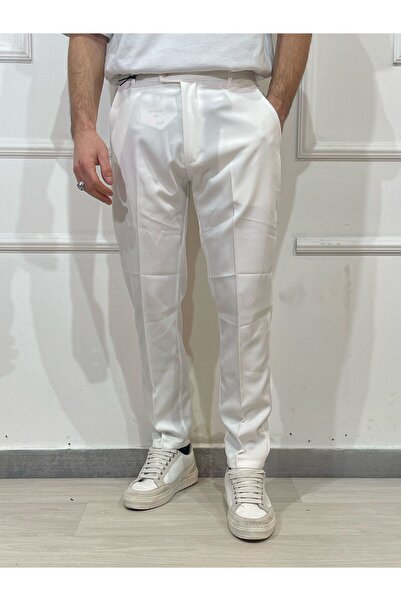 Urban Collection Urbancollection λευκά καθημερινά παντελόνια