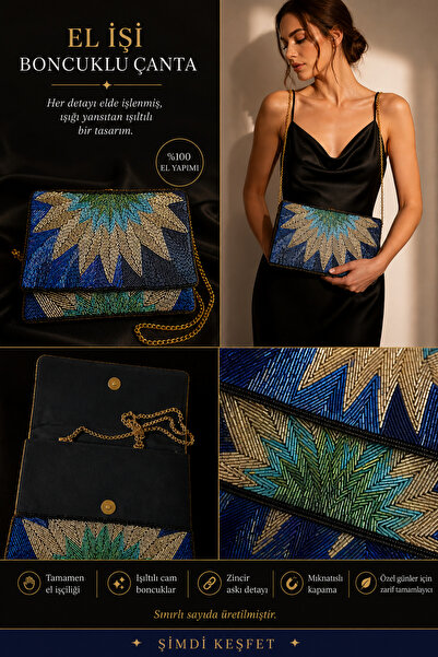 OPS Fashion Store Lunara Clutch (Boncuk İşlemeli clutch çanta / gece çantası ...