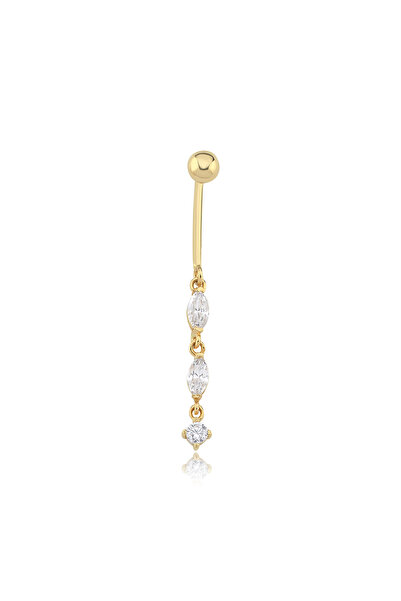 Cherry by Özkonak Double Markiz Altın Göbek Piercing