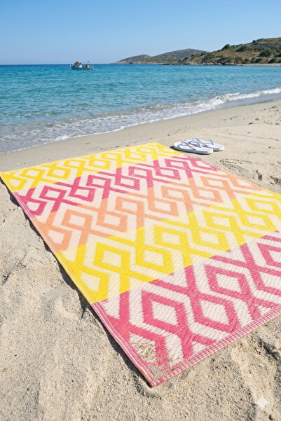 dekozer Esterilla Katlanabilir Hasır Kilim Mat | Çift Taraflı-Plaj-Piknik-Kam...
