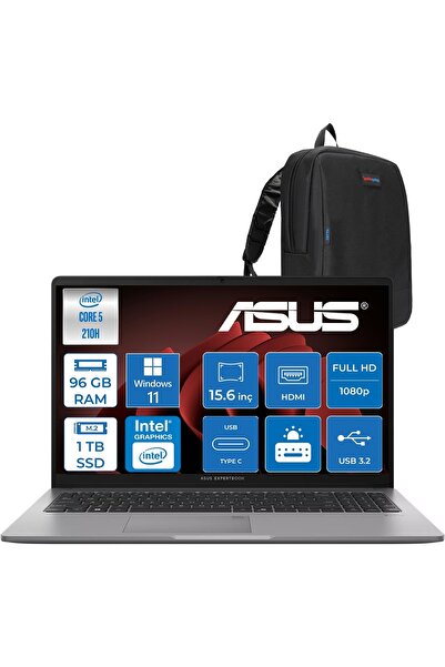 ASUS Expertbook P1 P1503CVA Intel® Core™ 5 210H 96GB Ddr5 1tb SSD 15.6"fhd (1...