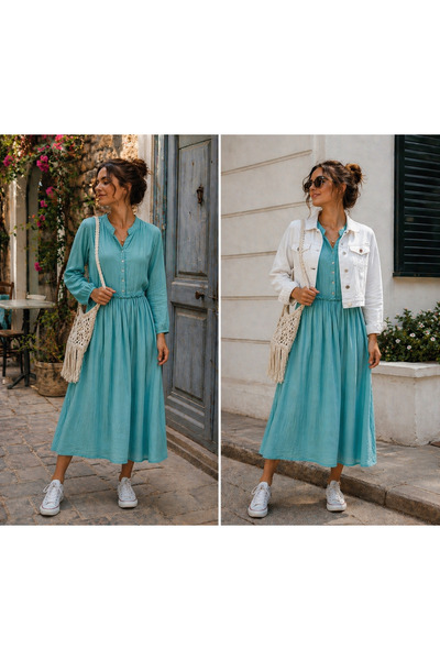Troya Cotton Müslin Elbise