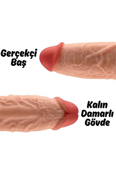 Erotica Rex - King Size Realistic Fat Dildo Çok Kalın Kısa Boy Gerçekçi Doku Realistik Yapay Penis 21x6 CM