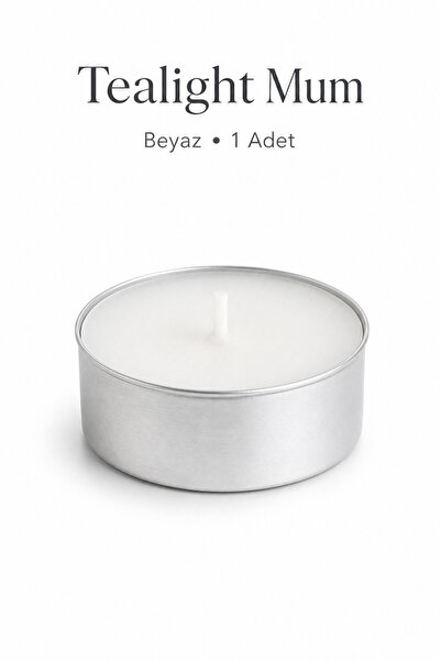 Organizasyon Pazarı Tealight Mum Beyaz 1 Adet Kokusuz Tea Light Buhurdanlık P...