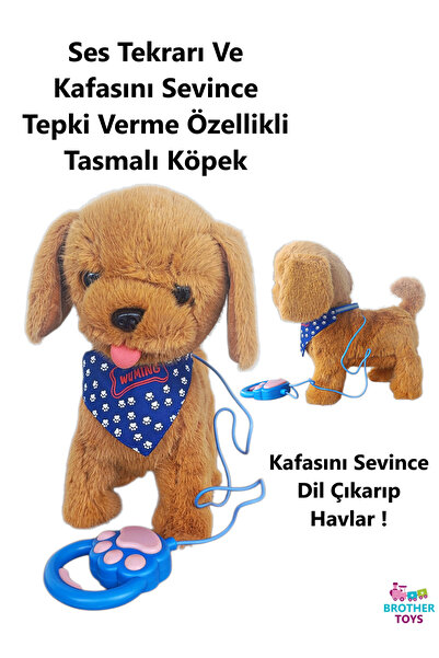 Brother Toys Ses Tekrarlayan Kafasını Sevince Tepki Veren Yürüyen Havlayan Ta...