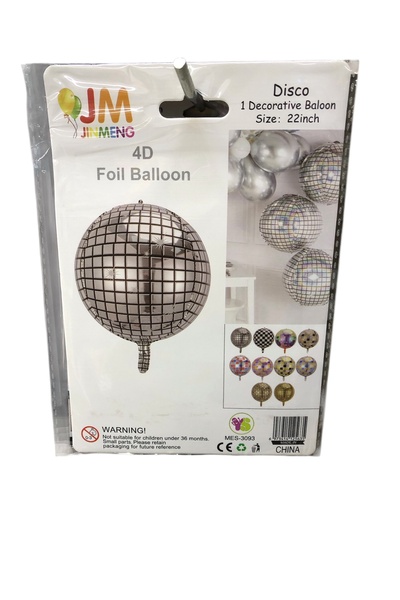 KAYA SÜS 2 1 adet gümüş disko toplu folyo balon helyuma uygundur