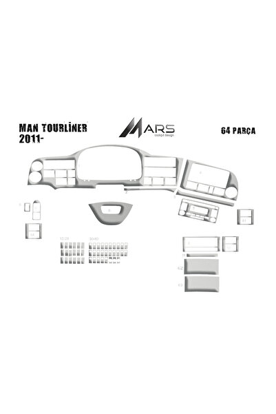 Marscockpitdesign Man Tourliner Console/Torpedo Covering 2011-64 Parts