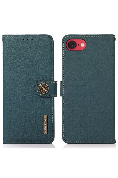 KHAZNEH Custer Leather Θήκη Πορτοφόλι Green (Apple iPhone 16e/17e)