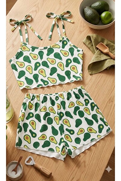 PEMBİŞ HOMEWEAR Angelina Fitilli Kaşkorse Şort Takımı