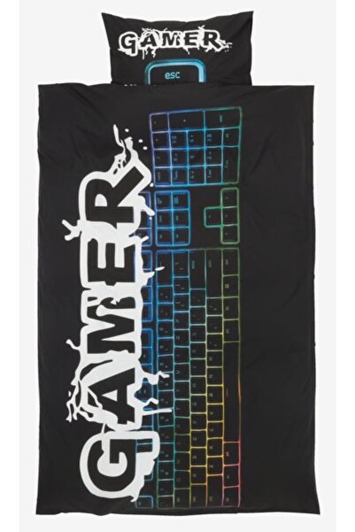 RootRise Duvet Cover Set Gaming 155X220 Black