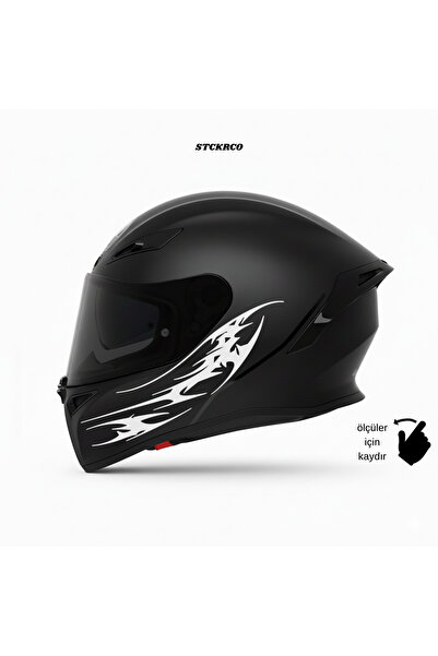 STCKRCO Tribal Desen Kask Stickerı | Motor Kask Yanı Sticker | Tribal Desen M...