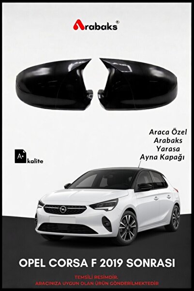 Arabaks OPEL CORSA F 2019 SONRASI Yarasa Ayna Kapağı 2'li Takım (BATMAN TİP, ...