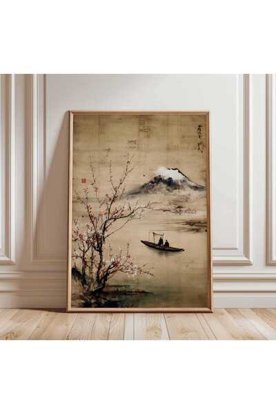 NinaStore Vintage Japon Manzara Posteri - Fuji Dağı Duvar Sanatı Baskısı - Ki...