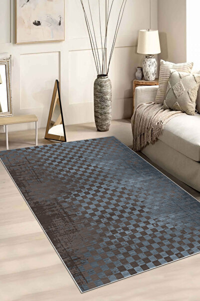 Hülya Home Salon Halısı Mutfak halısı Yolluk Geometrik İskandinav Eskitmeli D...