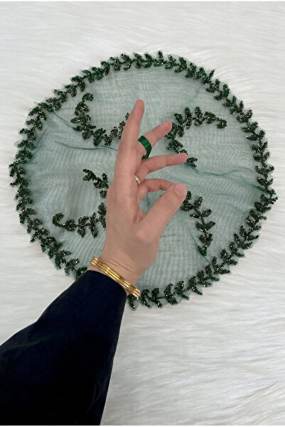 ZEYMERADE Emerald Green Bride Groom Handkerchief, Sparkling Crystal Glass Bea...
