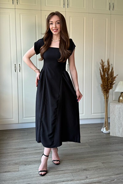 Dilay Gökoğlu Butik Rochie midi elegantă cu talie și mâneci