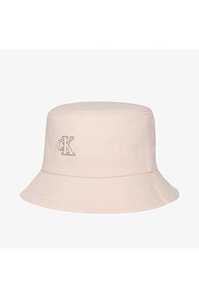 Calvin Klein Canvas Embossed Mono Stitch Kadın Beyaz Şapka