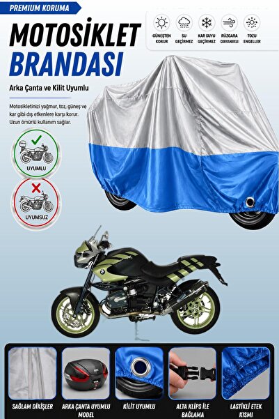 Cemku Double غطاء علوي رمادي اللون - سفلي أزرق، غطاء خلفي متوافق مع دراجة BMW...