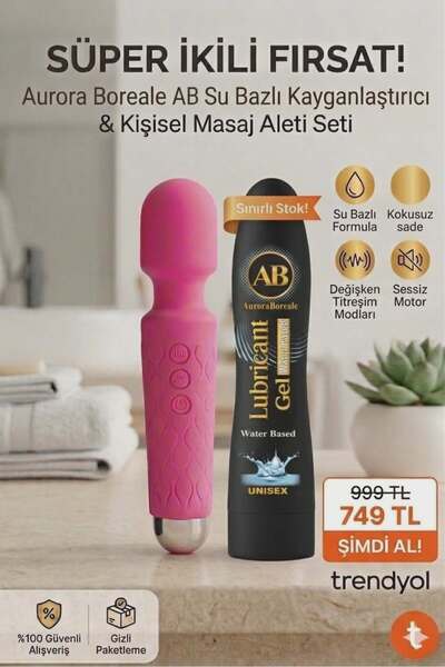 AuroraBoreale Büyük Boy Sade Kayganlaştırıcı Jel 20 Modlu Şarjlı Titreşimli A...