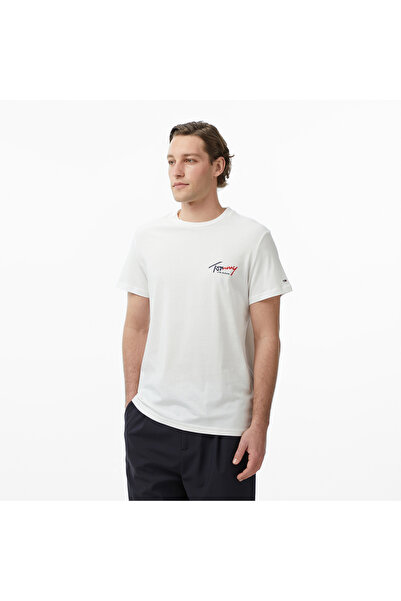 Tommy Hilfiger Signature Erkek Beyaz T-Shirt