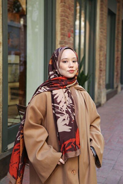 ENRİCO FERRİ Amore Tree Pattern Shawl - Red Brown-Multicolor