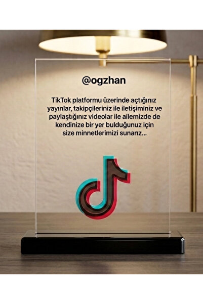 Akdiş TikTok Kişiye Özel Plaket – İsim Yazılı Takipçi Ödülü, Özel Tasarım Ple...