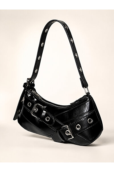 EGEM ATELİER Kuşgözü Kemer Toka Detaylı Orta Boy Kadın Baget Omuz Çanta