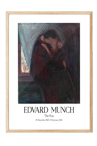 Postifull Edvard Munch - Poljubac, slika u drvenom okviru, umetnička serija B...