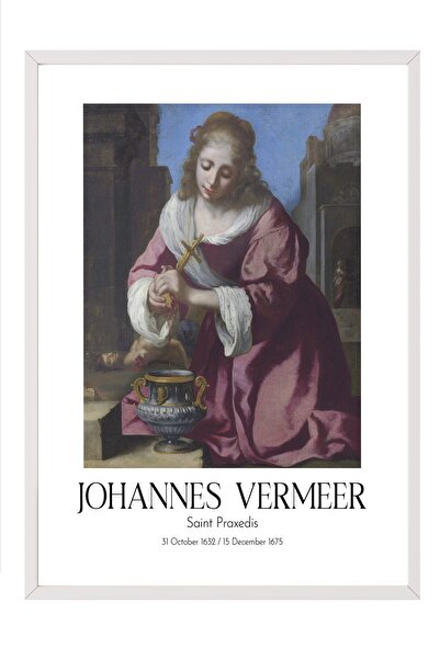 Postifull Johannes Vermeer - Svetica Praksidija, Slika sa belim okvirom, Seri...