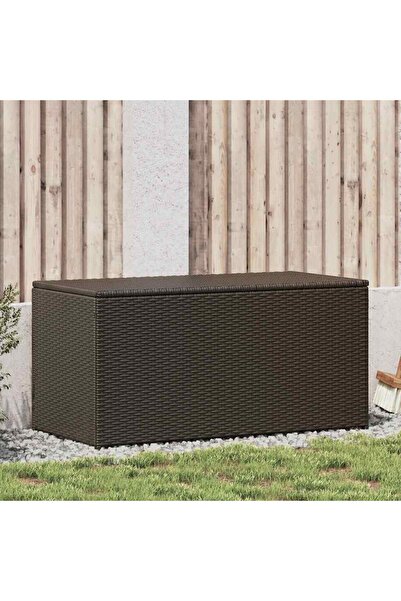 vidaxl Garden storage box, brown, 100x50x50 cm, polyrattan