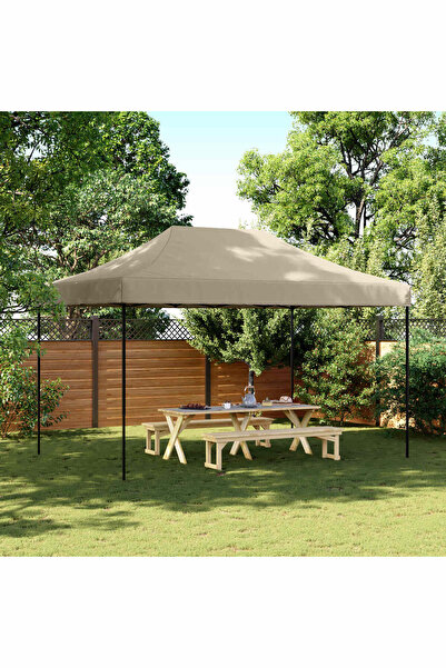vidaxl Cort de petrecere pliabil Pop-Up, taupe, 440x292x315 cm