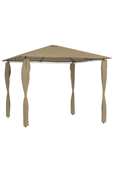 vidaxl FOISOR cu huse pentru stâlpi, gri taupe, 3x3x2,6 m, 160 g/mÂ²