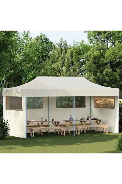 vidaxl Cort de petrecere pliabil pop-up, crem, 3 x 6 m