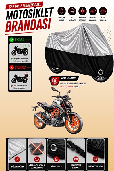 Cemku Twin غطاء محرك متوافق مع KTM 390 Duke باللون الرمادي من الأعلى والأسود ...