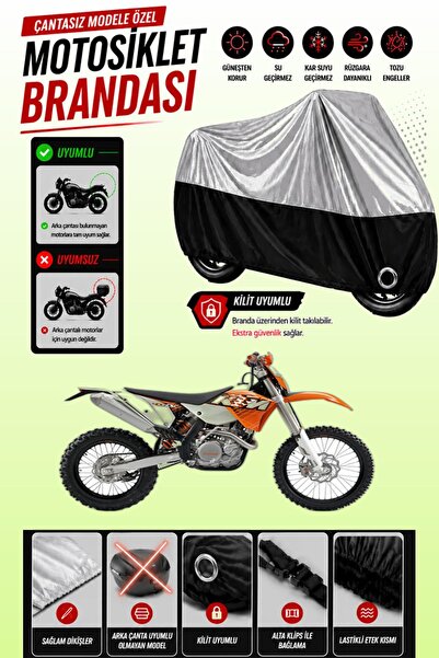 Cemku Twin غطاء محرك متوافق مع KTM 400 SXC باللون الرمادي من الأعلى والأسود م...