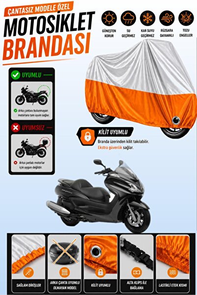 Cemku Twin Top Gray - Bottom Orange Yamaha Majesty 400 Compatible Engine Cove...