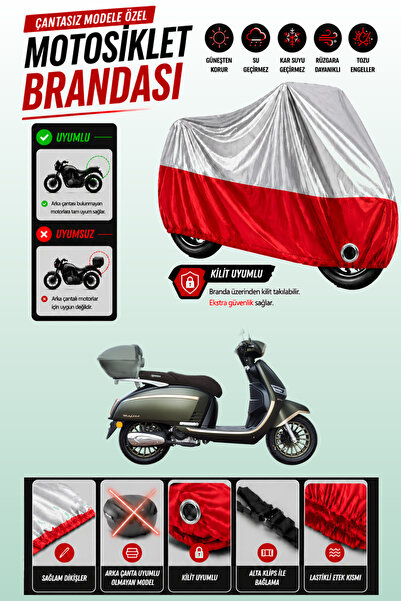 Cemku Twin Top Gray - Bottom Red Yuki Mojito 125 Compatible Engine Tarpaulin,...