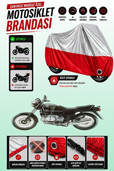Cemku Twin Top Gray - Bottom Red Bmw R 100 R Compatible Engine Cover, Rear Ba...