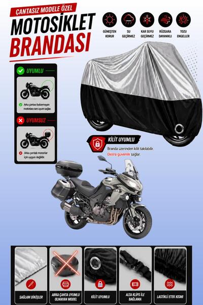 Cemku Twin غطاء محرك متوافق مع كاواساكي KLZ 1000 Versys باللون الرمادي من الأ...