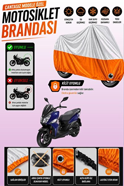 Cemku Twin Top Gray - Bottom Orange Sym Jet 14 200I Abs Compatible Engine Cov...