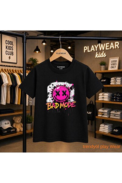 playwear Μπλουζάκι με στάμπα Bad Mode Emoji 100% παιδικό unisex μπλουζάκι 5 6...
