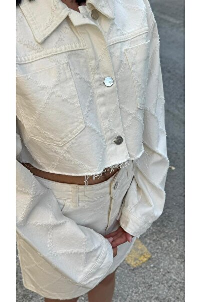 BED CO418 BEYAZ DENIM CEKET