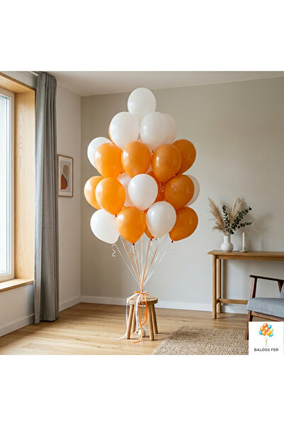 baloss fer Orange and White Balloon Set 20 Pieces Birthday Party Decoration S...