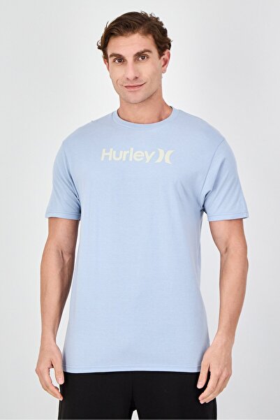 Hurley Men Sportswear Fit Short Sleeve Outdoor T-Shirt, Light Blue