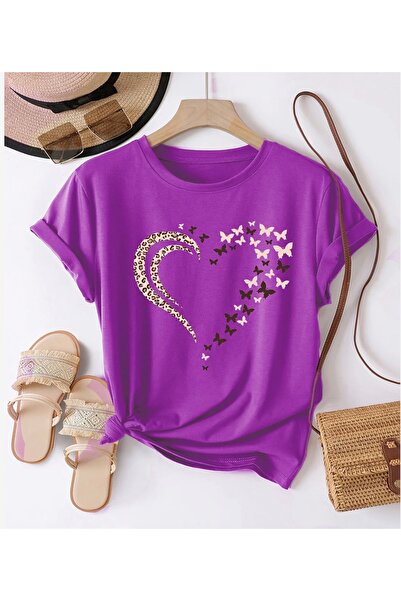 NIGRUM PARDUS New Season Butterfly Heart Printed 100% Cotton Plus Size Women'...
