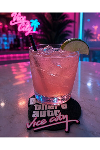 GoKa 3D Craft Grand Theft Auto Vice City Logolu 3D Baskı Bardak Altlığı - Gam...