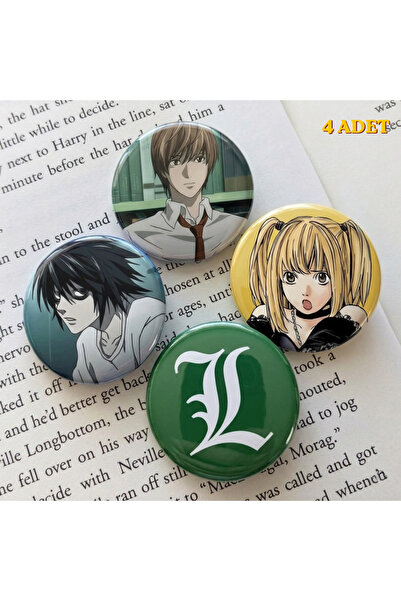 Toum Death Note Tasarım Rozet 70 mm PVC Kaplı Çanta Ceket Yaka Aksesuarı