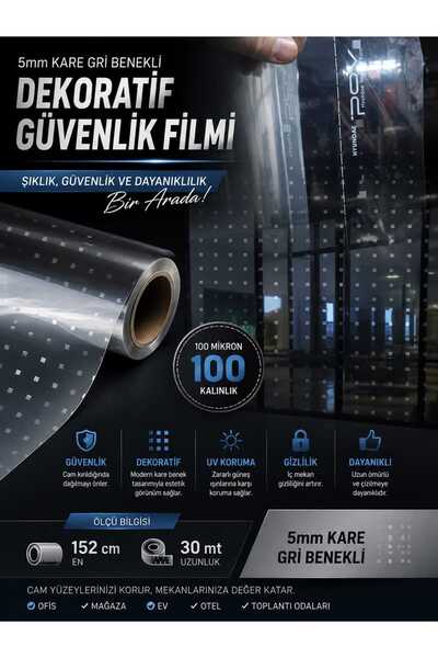 HD AMERICAN DEKORATİF 5MM KARELİ GÜVENLİK CAM FİLM