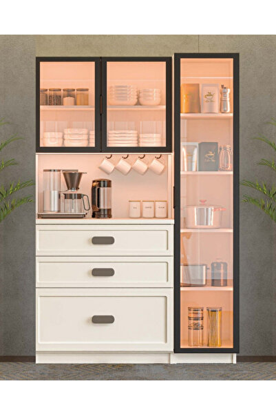 miracool Manolya Kahve Köşesi / Komple MDF / Led Işıklı / Large
